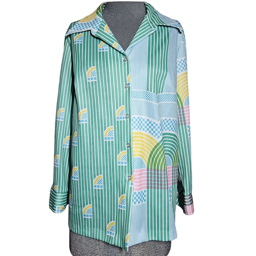 Vintage Multi Color Blouse Size Medium